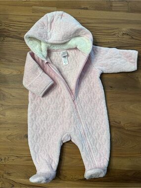 Nordstrom Baby Quilted Hooded Footed One-Piece - Pink